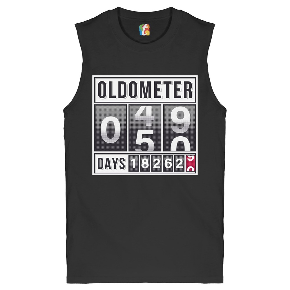 Oldometer 49-50 Muscle Shirt 50th Anniversary 50 AF Funny Odometer Men’s