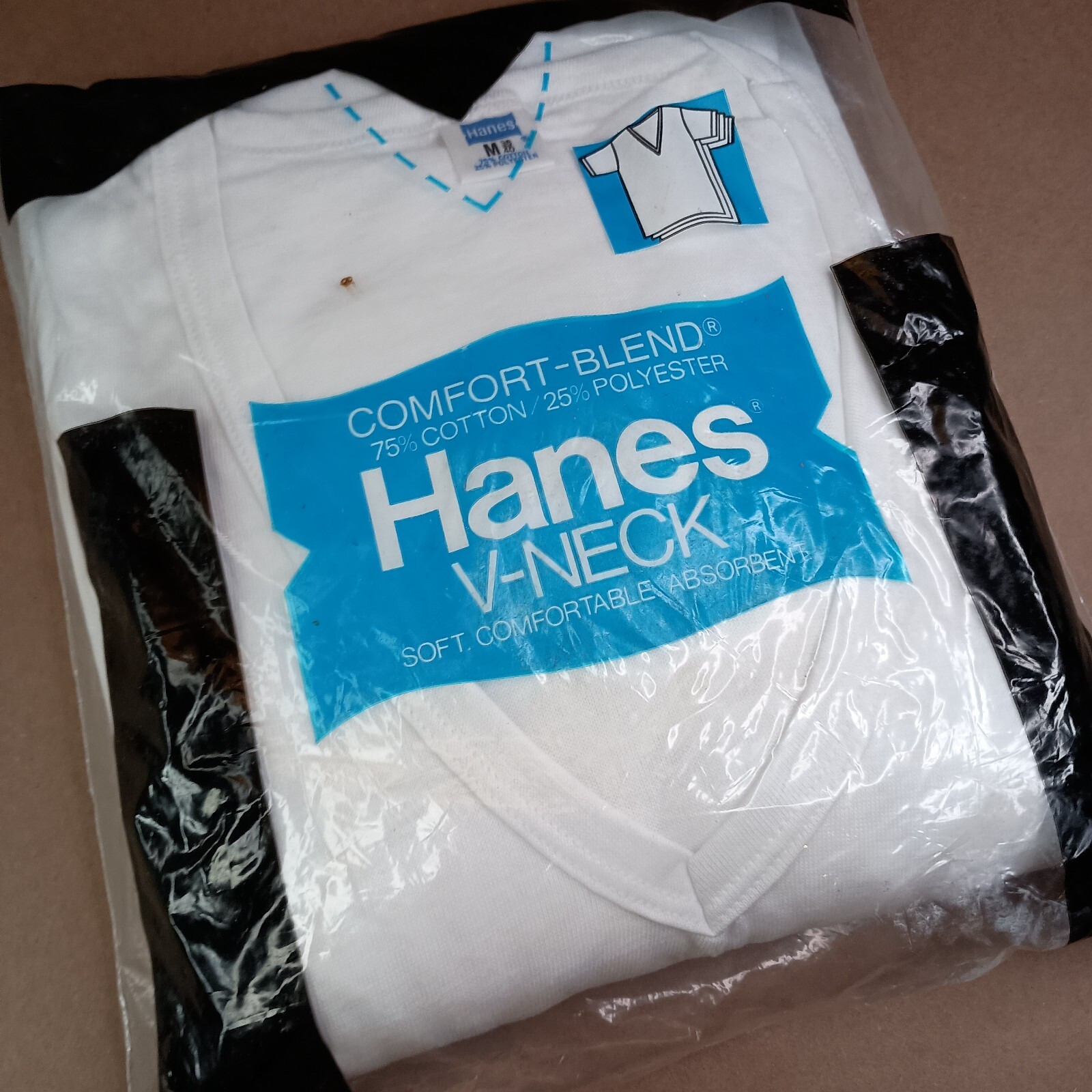 Hanes Vintage Comfort Blend T-Shirts V Neck Men's M Undershirt NOS 1984 Made USA gallery