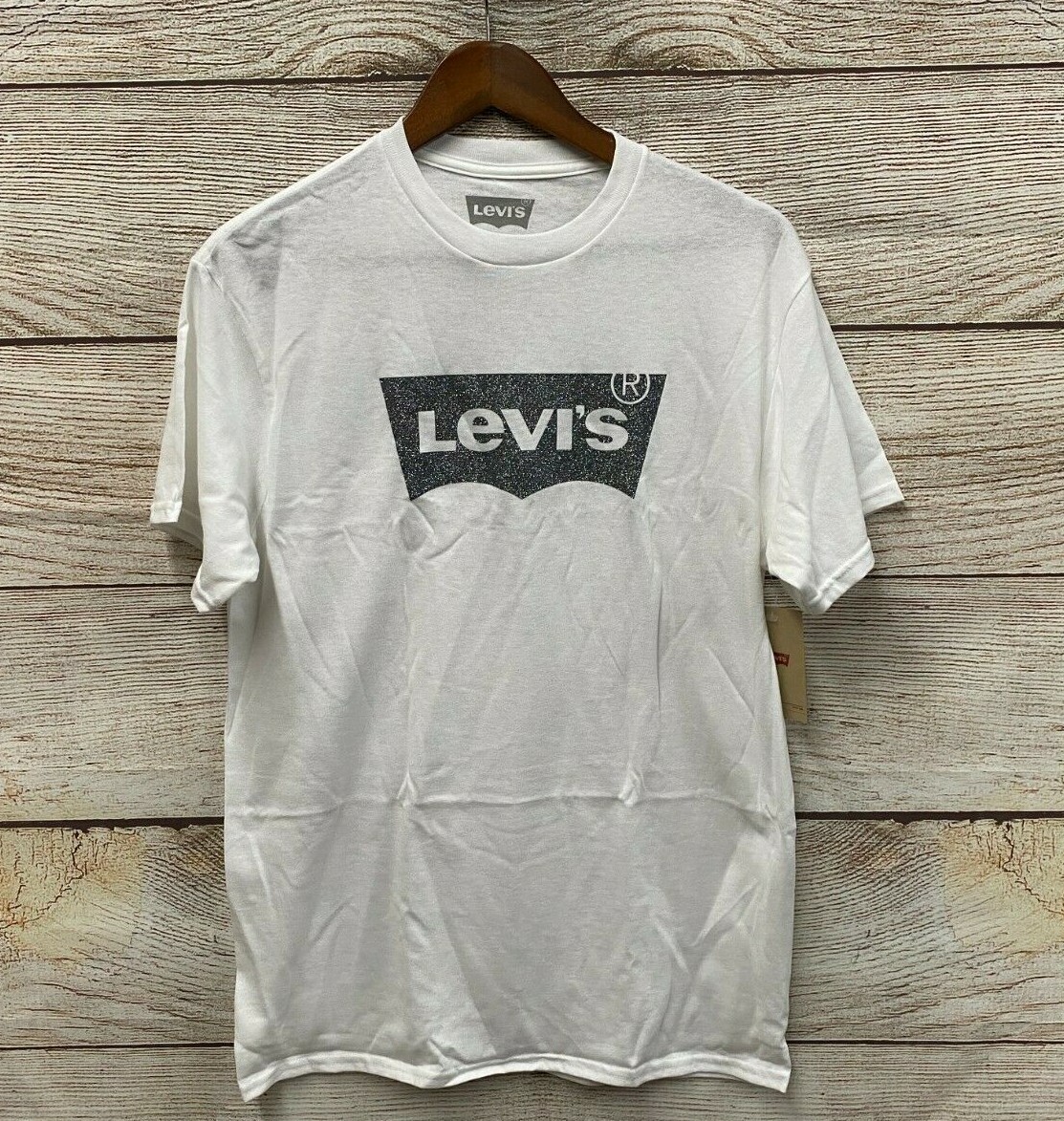 Levi's T Shirt Mens Size Medium Silver Glitter Batwig Slim Fit T Shirt New gallery
