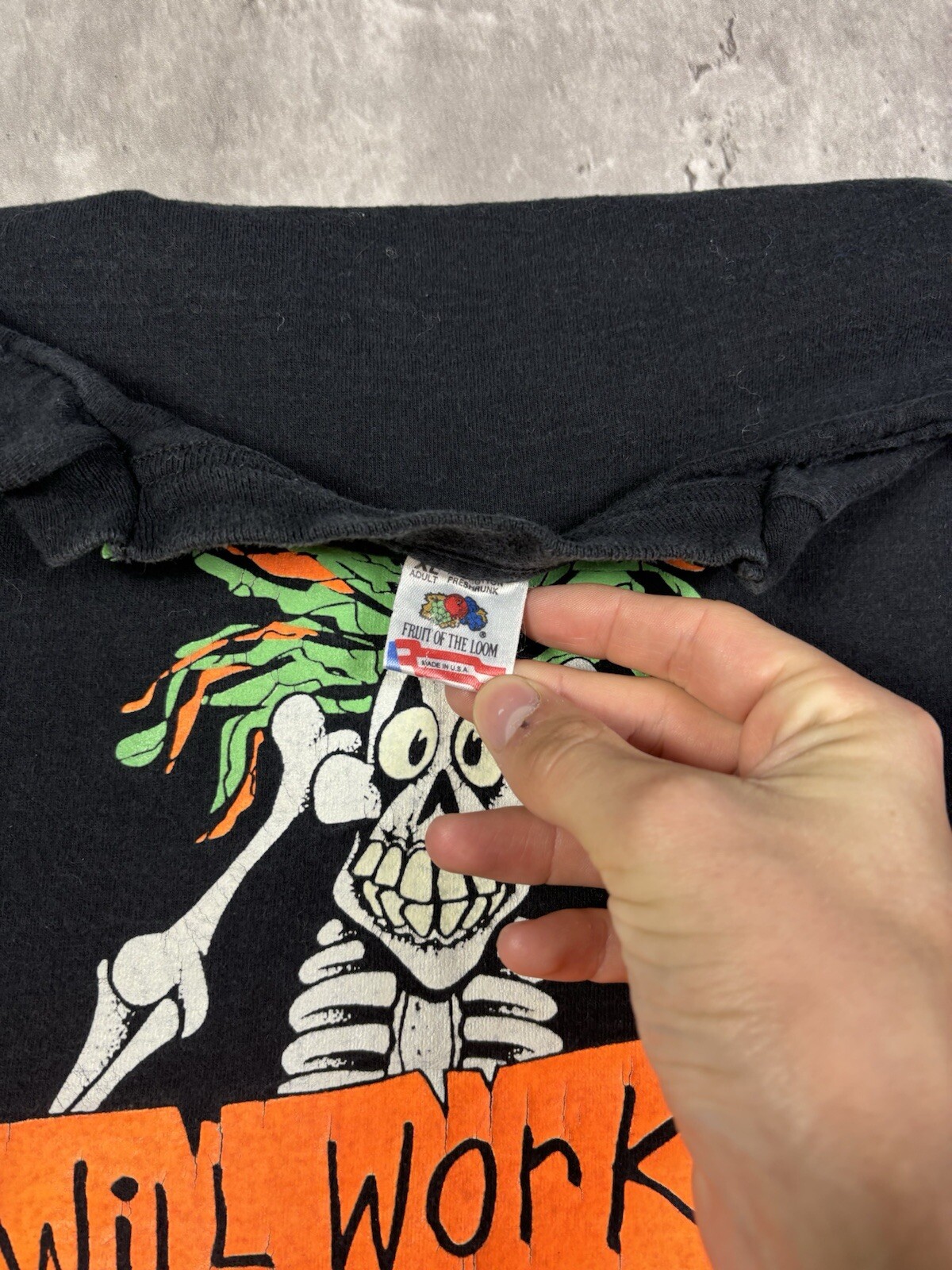 Vintage 90s Will Work For Candy Halloween T Shirt size XL gallery