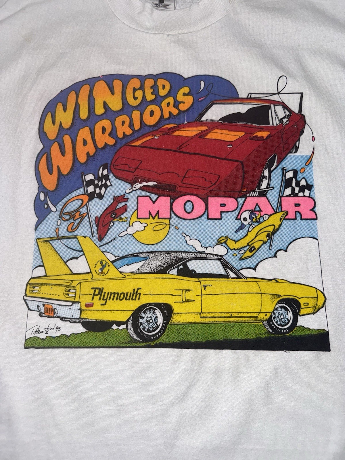 Vintage 90’s Large White NOS Mopar Winged Warriors Single Stitch. gallery