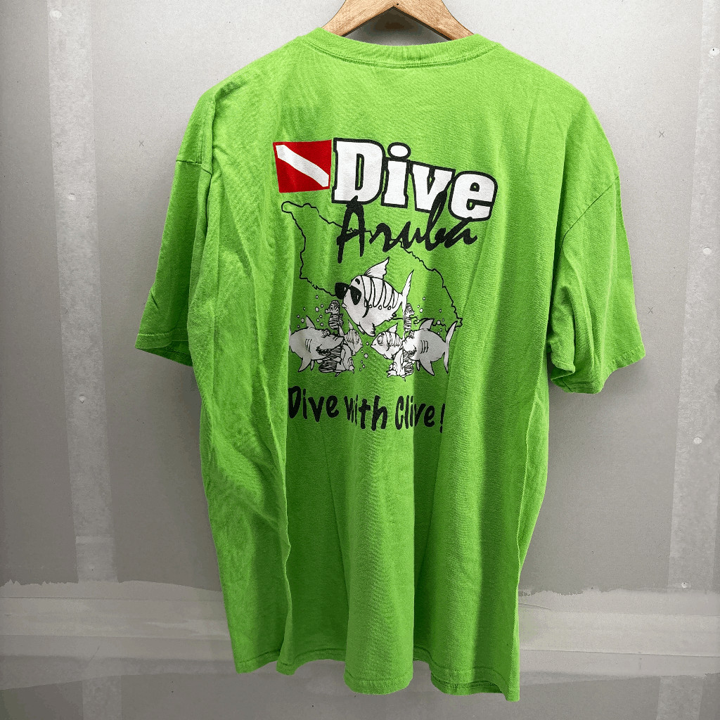 Dive Aruba I Dive With Clive Green Mens XL Shirt Flag Graphic Shirt gallery