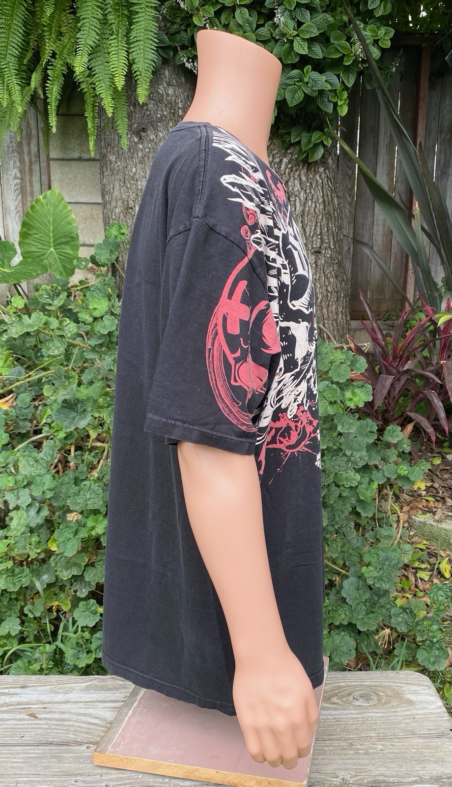 Vintage No Fear Shirt Mens Skulls Wings Y2K All Over Print ( See Measurements) gallery