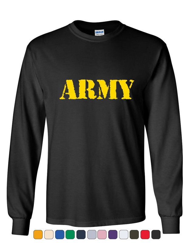 ARMY Long Sleeve T-Shirt Military Soldier POW MIA Patriotic Veteran’s Day Tee