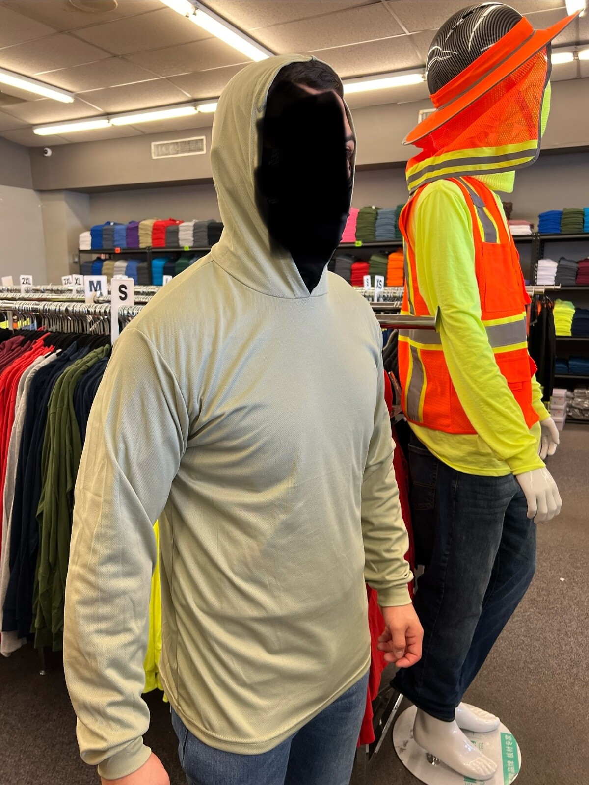 hoodie long sleeve t shirt 100% polyester for UV protection great for work gallery