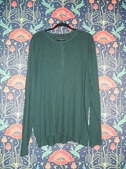 ATM Melillo Men’s Pine Green Cotton Long Sleeve Henley T-Shirt Tee XXL New
