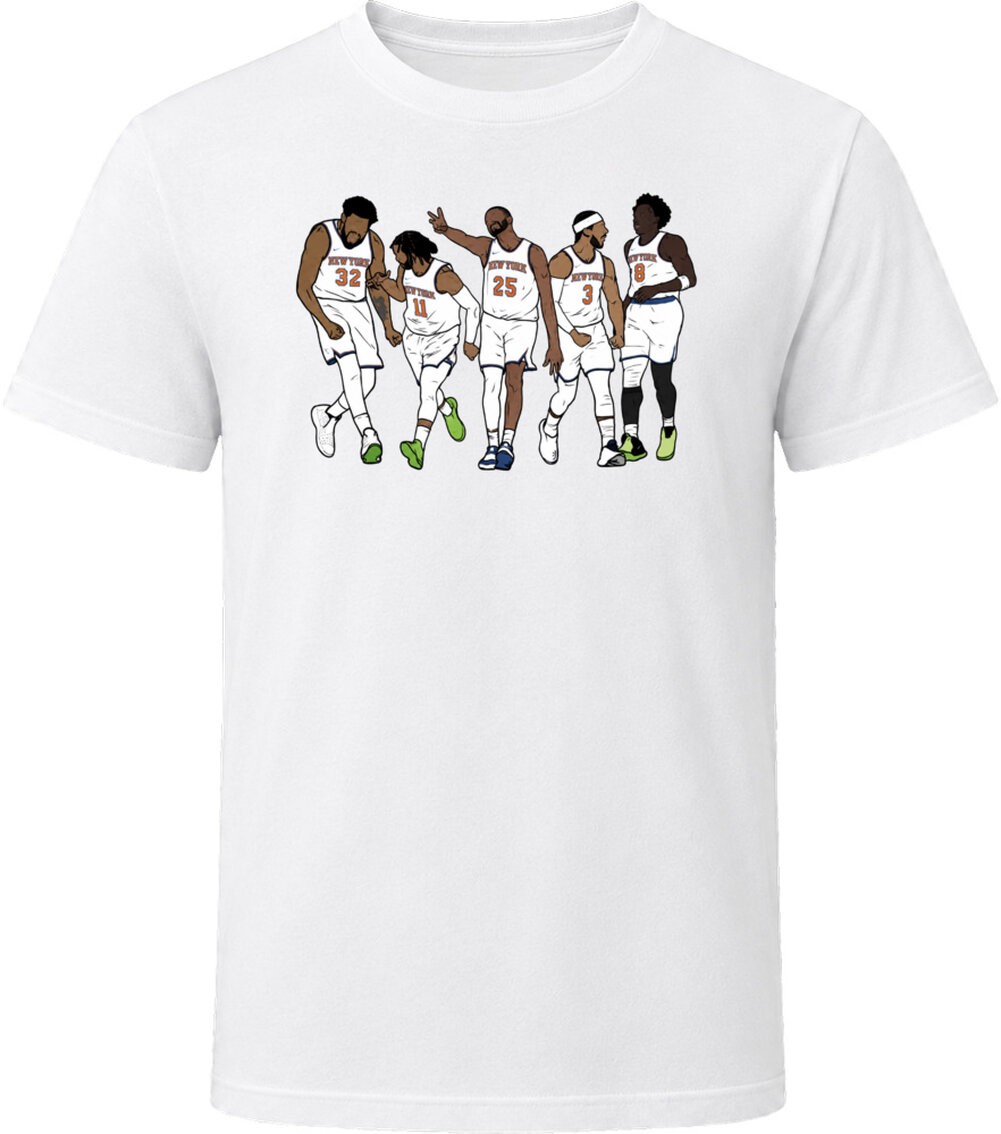 NEW YORK TRENDING Jalen Brunson KAT Og Mikal Bridges N.Y Hart T Shirt gallery
