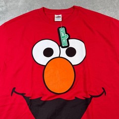 Vtg Elmo Big Face Sesame Street T-Shirt Mens Large Red Short Sleeve AAA Tag NWT