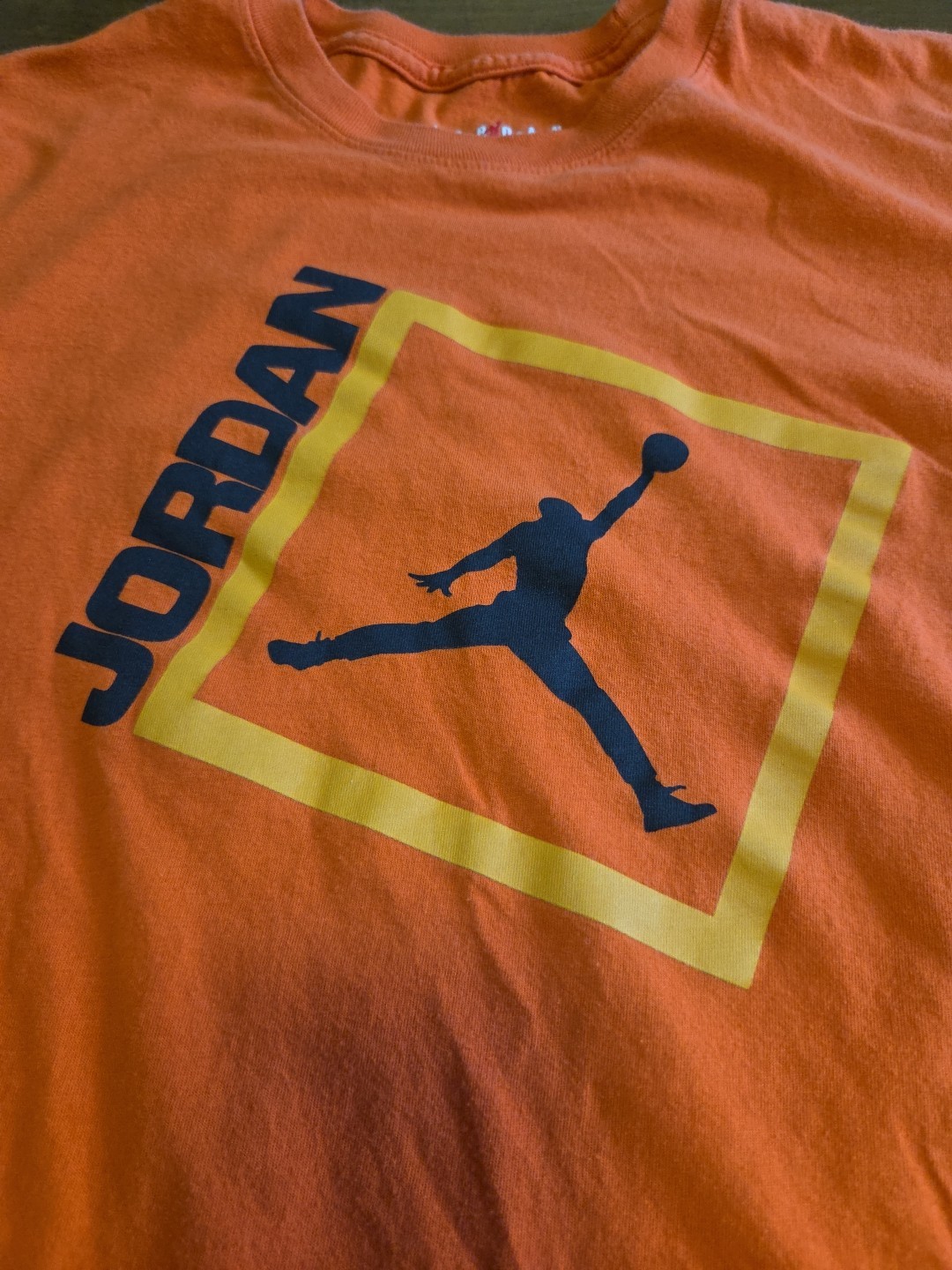Nike Air Jordan Jumpman Graphic T Shirt Mens Medium M Orange Spellout Sportswear gallery
