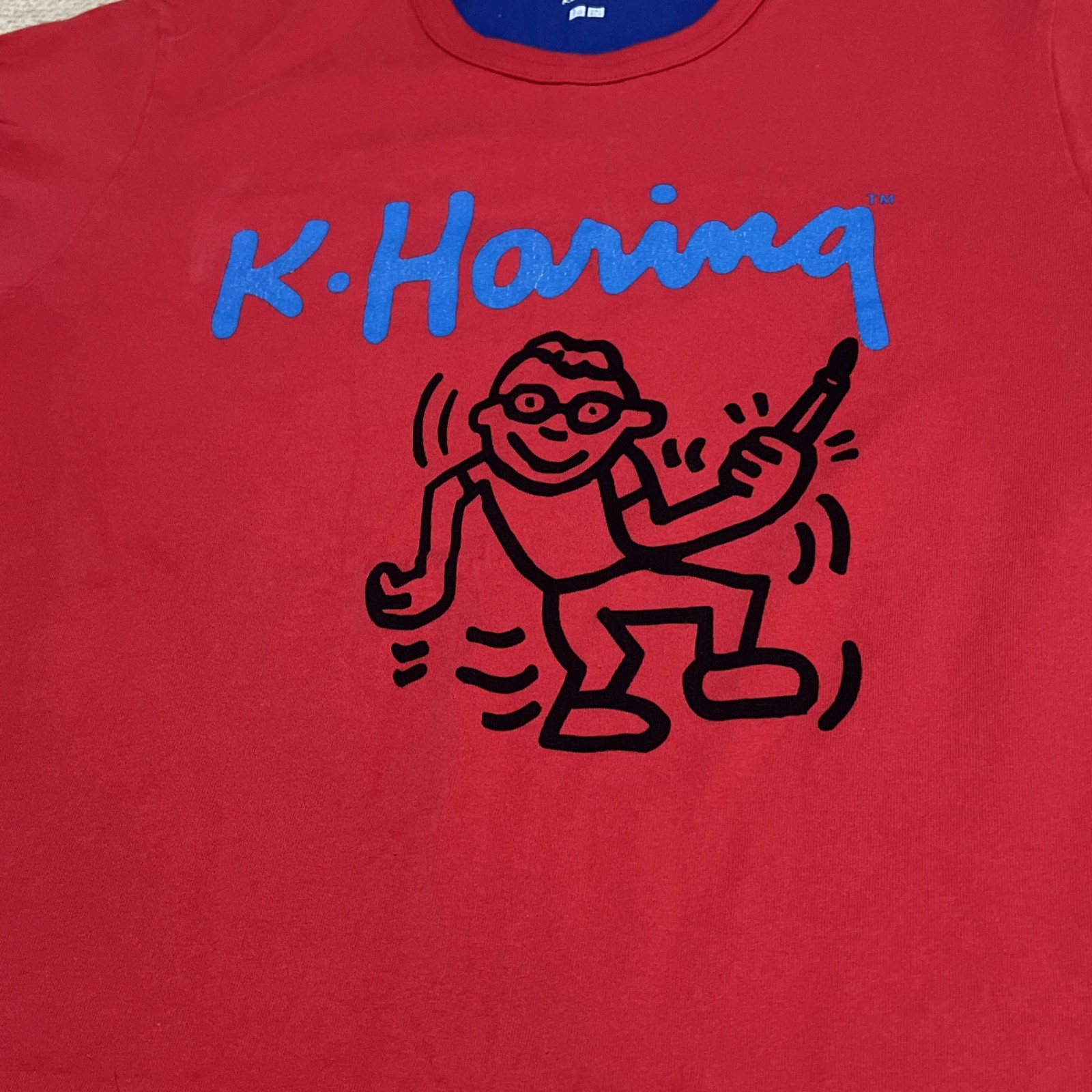 UNQLO SPRZ NY Keith Haring Shirt Red Med Cotton Logo Art Medium Genuine gallery
