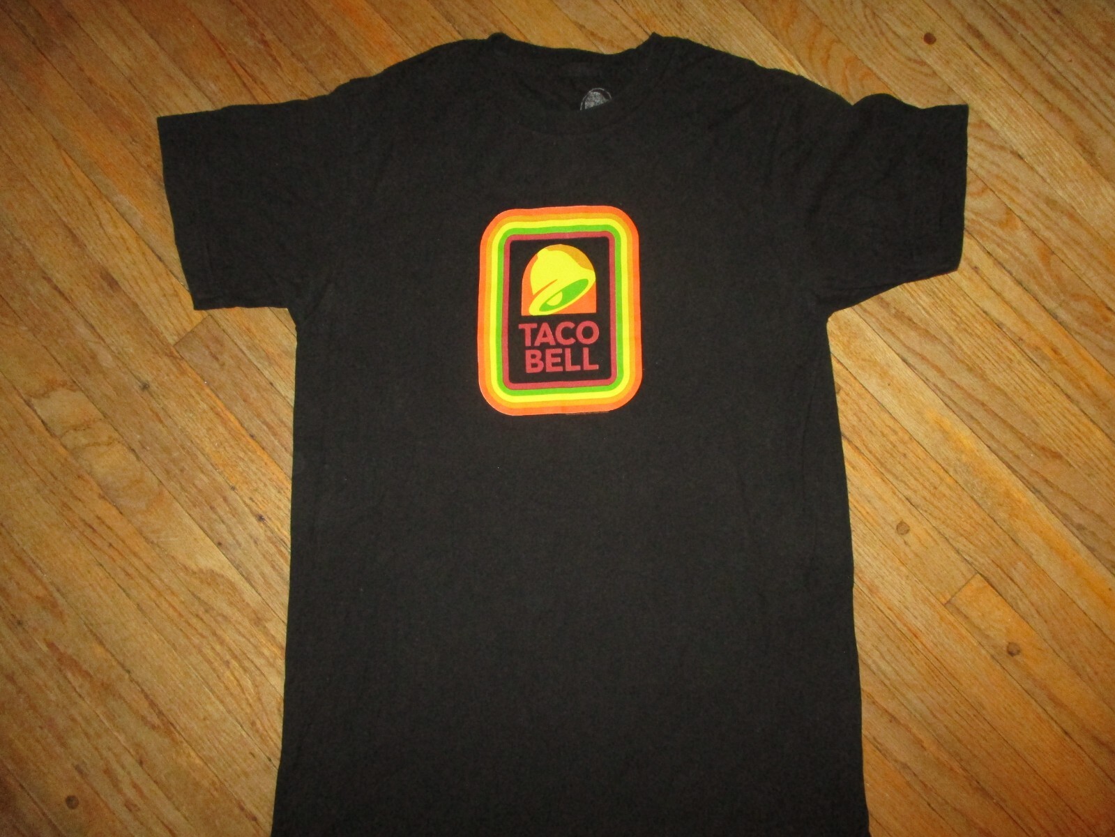 TACO BELL T SHIRT Colorful Brown Orange Green Retro 70s 80s Logo Tee ADULT SMALL