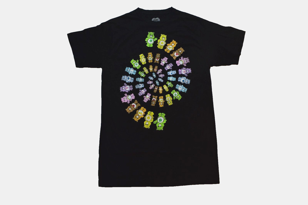 Care Bears Mens Spiraling Care Bear Graphic Black Shirt New Medium