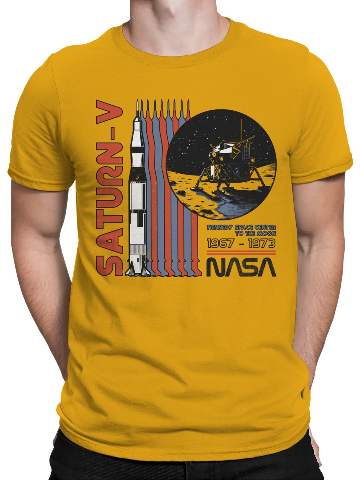 Officially Licensed Nasa Saturn-V Lunar Mission 1967-1973 Men's T-shirt gallery