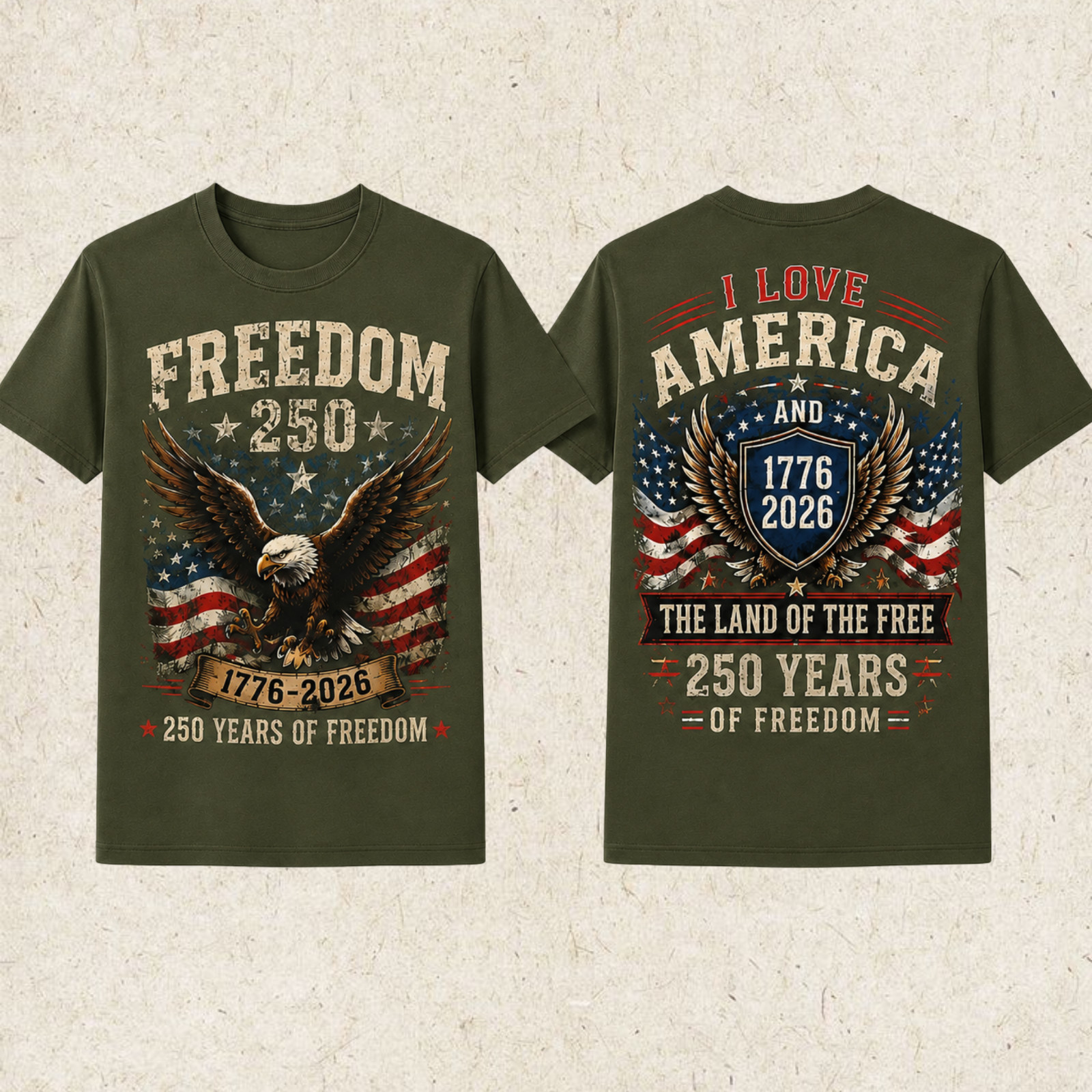 250th Anniversary America T-Shirt, 250th Years Of Freedom Size S-5XL gallery