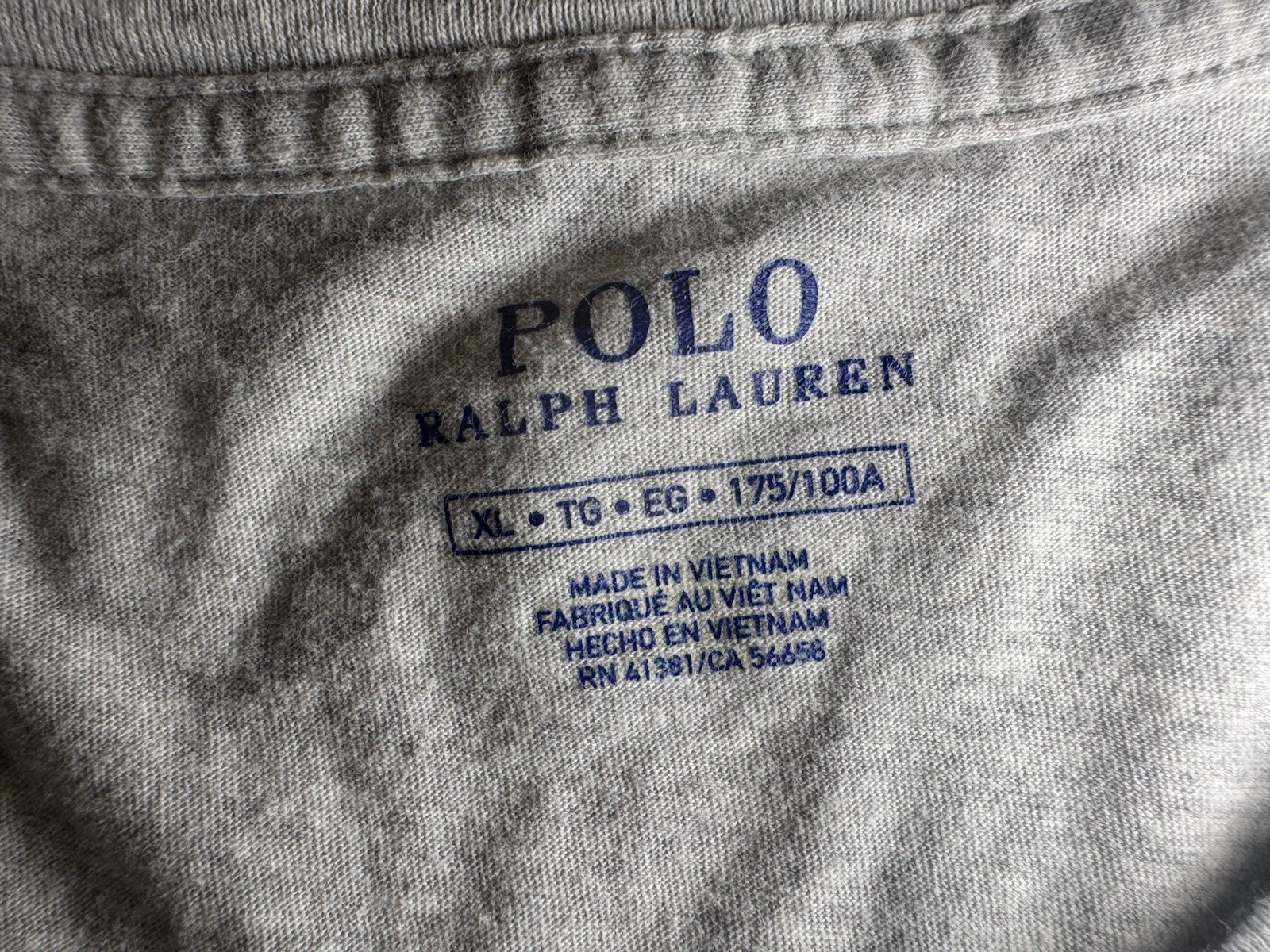 Polo Ralph Lauren Long Sleeve Tee Shirt Spellout Logo Embroidered Sz XL Gray gallery