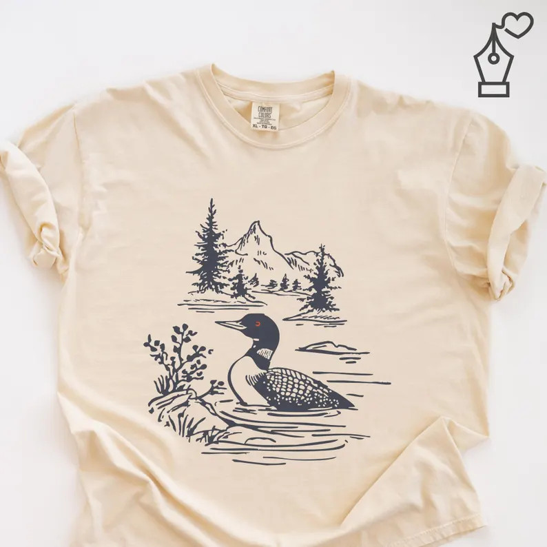 Loon Bird Watching Nature Wildlife Outdoors Lake Animal Comfort Tee gallery