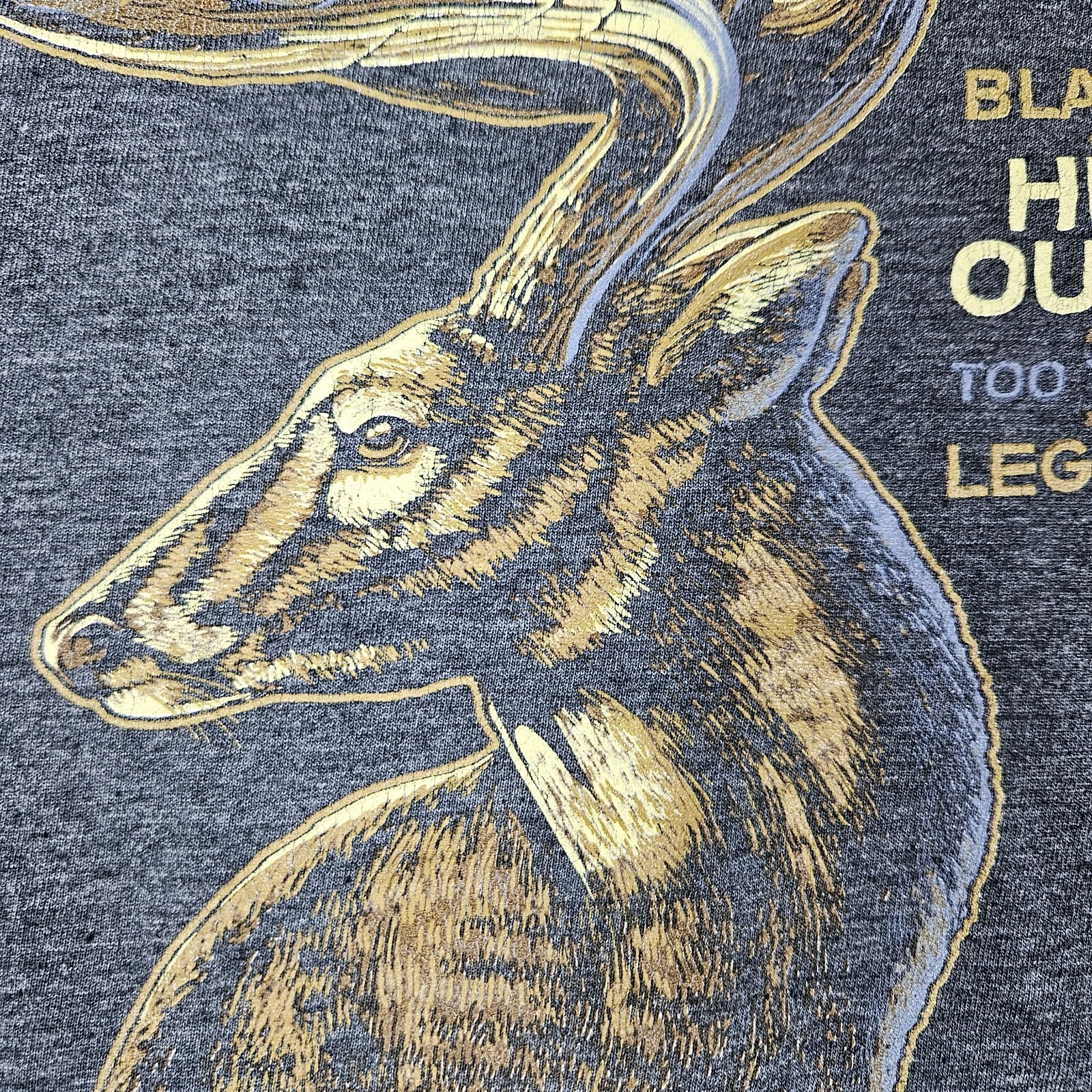 Black Antler Hunting T-Shirt Mens M Too Tough To Quit Gray Legendary 52 Outdoor gallery