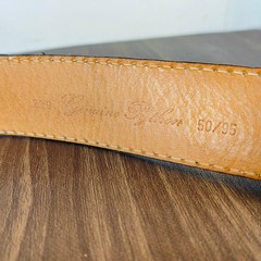 【intage Python】Luxury Python Leather Dress Belt, Made in Italy