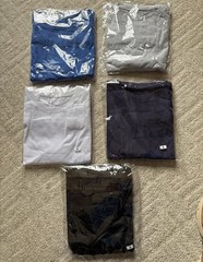 Assorted 5 Crewneck Men’s Long Sleeve Shirts 100% Soft Cotton Small New