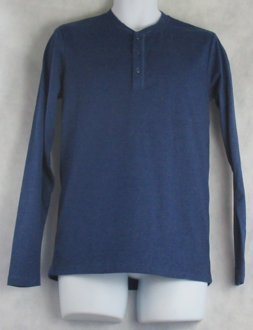 And Now This Men's Long-Sleeve Pullover Henley T-Shirt, Ocean Dark Blue, Small gallery