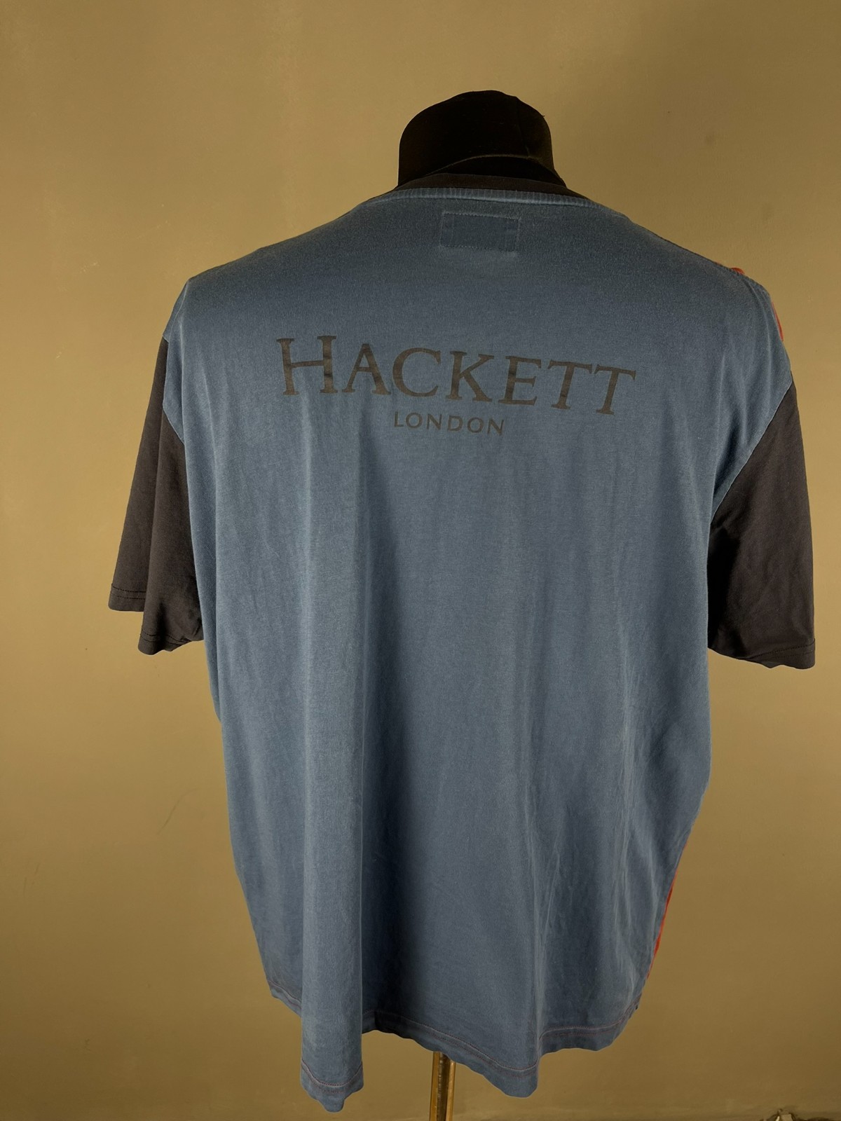 Hackett London T Shirt Men 3XL Heritage Multi Tee Colorblock Crest Red Blue gallery