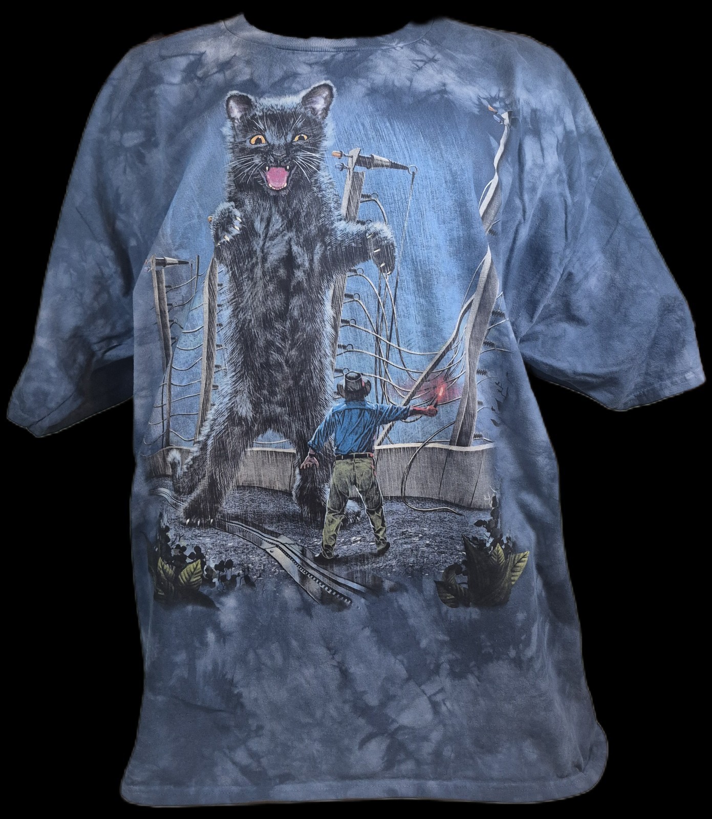 New The Mountain Dead Stock Blue Tye Dye Cat Jurassic Park Trex T-shirt 3XL gallery