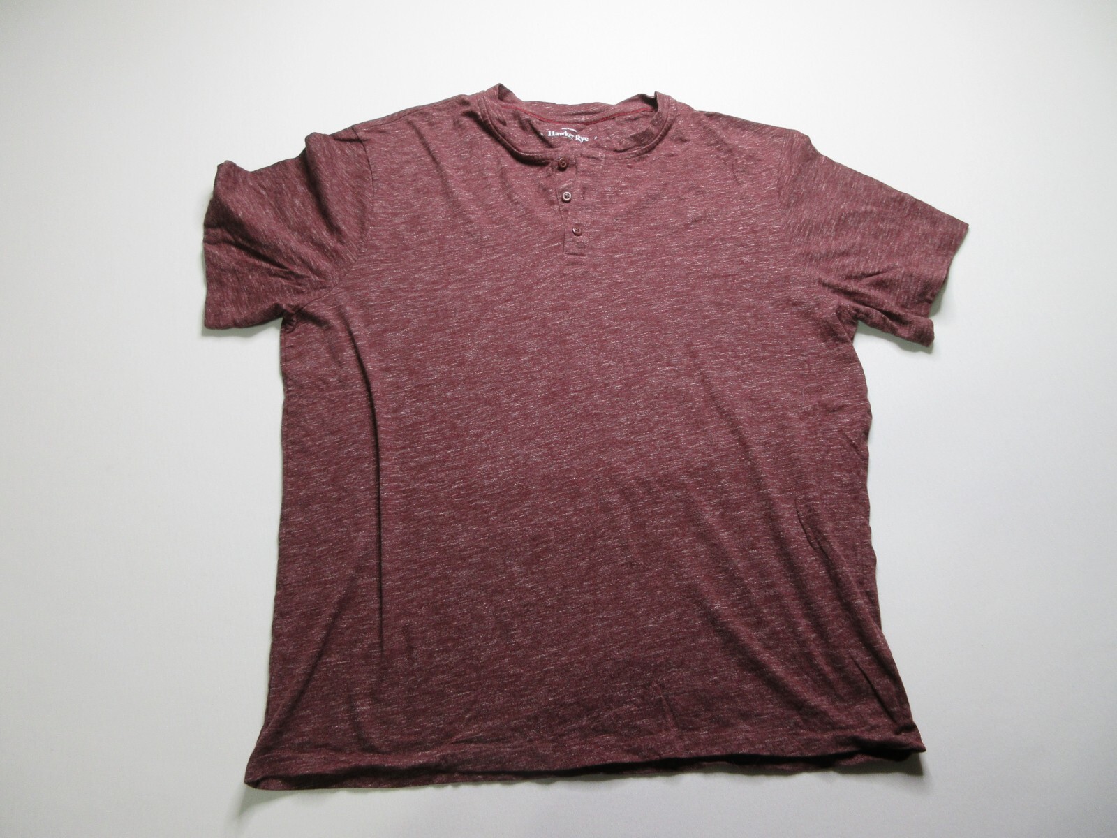 Hawker Rye Heather Red Slim Fit Short Sleeve Henley T-Shirt Men's Size X-Large gallery