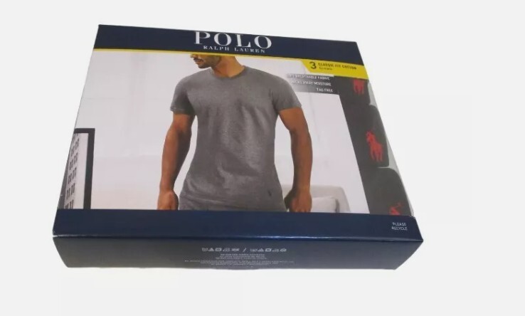 3 POLO RALPH LAUREN MENS COTTON BLACK CREW T-SHIRTS UNDERSHIRTS S M L XL XXL NWT gallery