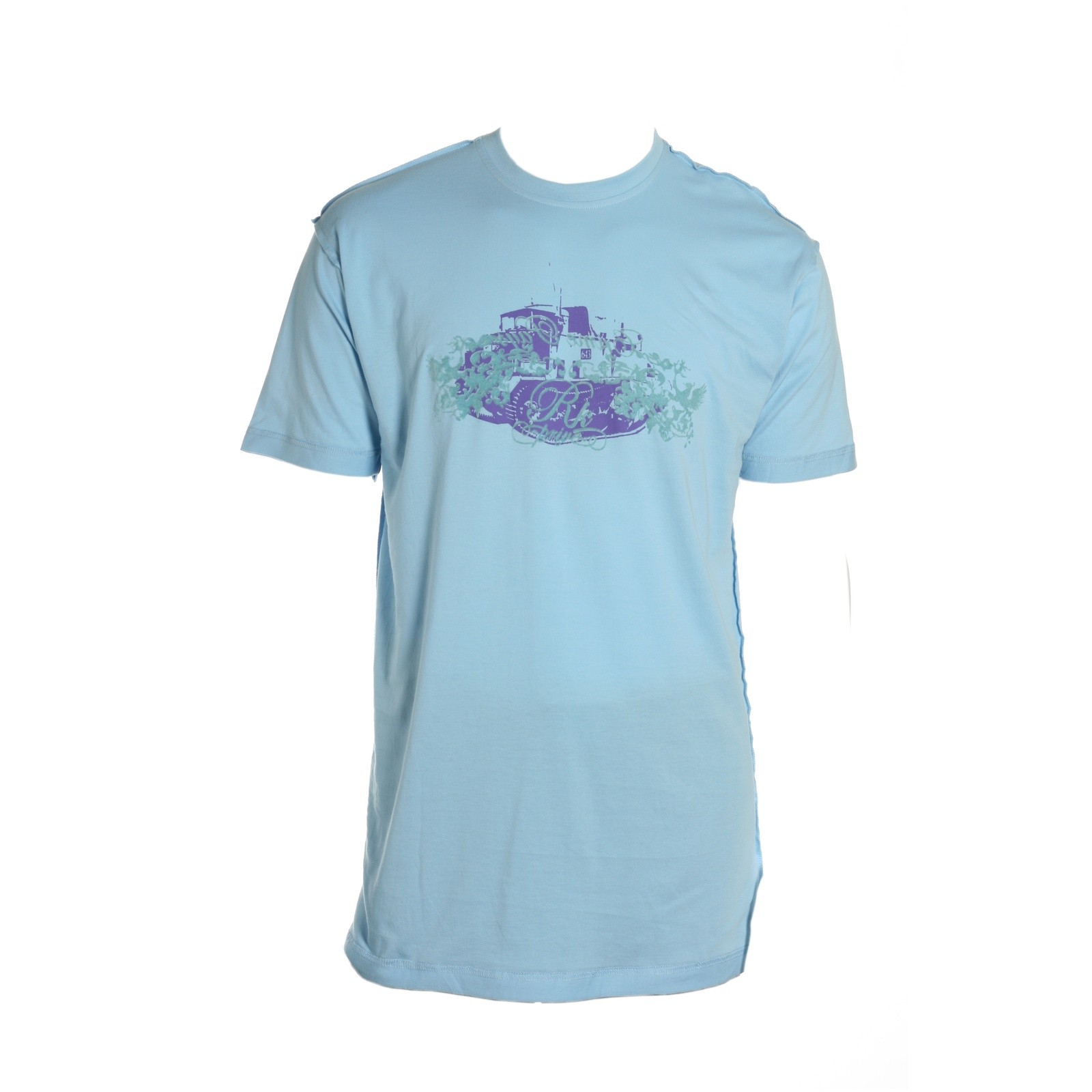 Ryan Kenny T-Shirt Mens 2XL Light Blue Purple Graphic Print 100% Cotton Short Sl