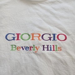 Vintage Single Stitch Giorgio Beverly Hills Multi Color Embroidered Shirt XL