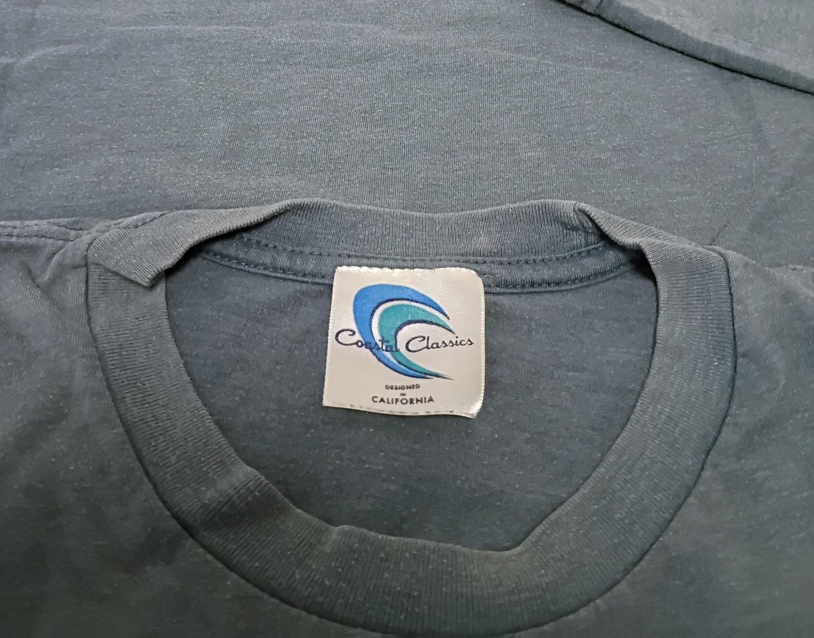 Coastal Classics Blue T-Shirt "Earth Music-Boulder" Tree Guitar Men's Size M gallery