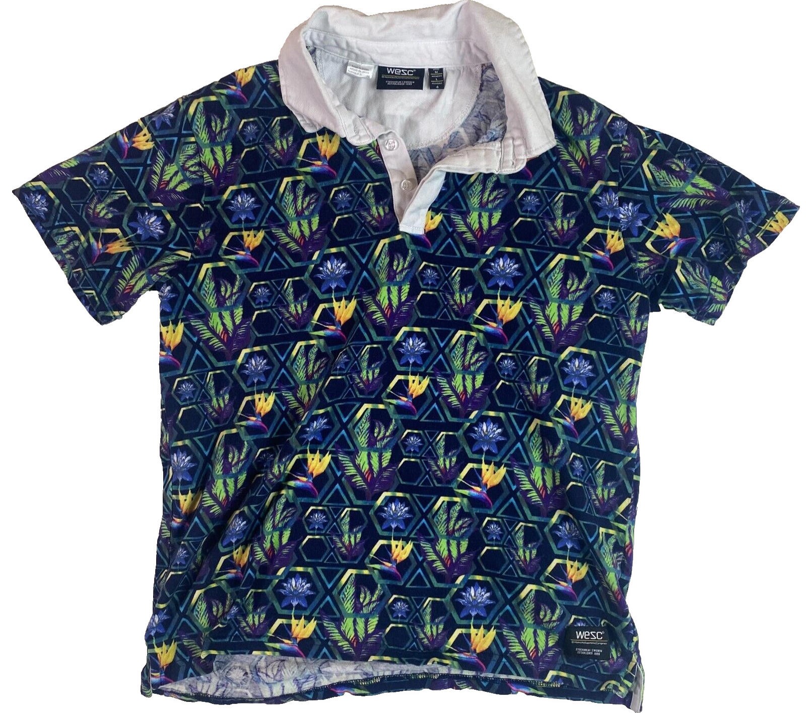 WESC All Over Graphic Print Polo Shirt Unisex Men - M gallery