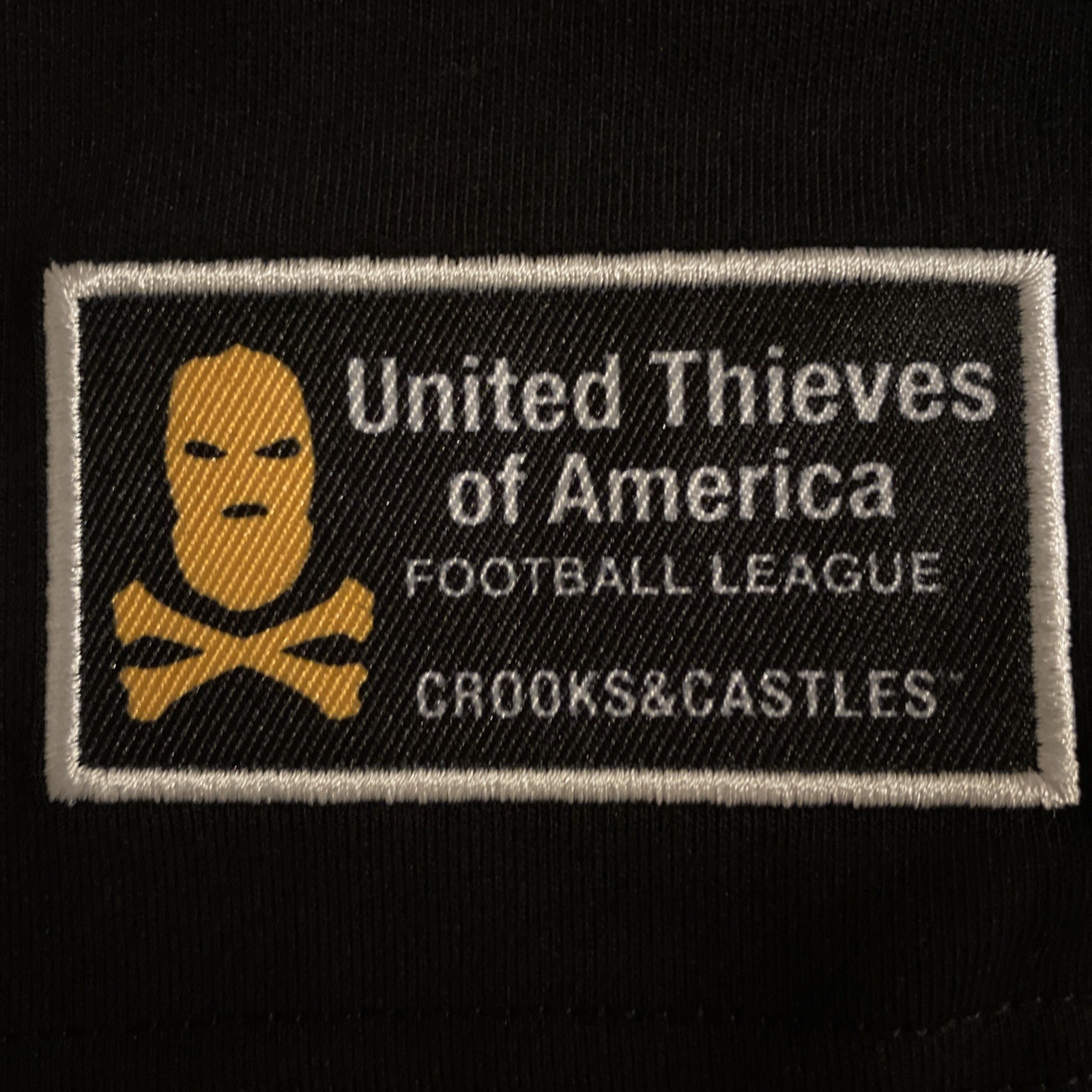 Crooks & Castles Crooks Football League Drop Shoulder Men Heavy Tee Black Size M gallery