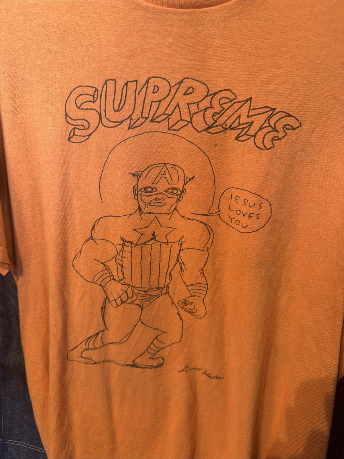 Rare Supreme Daniel Johnston Captain America T Shirt Men's Large Streetwear gallery