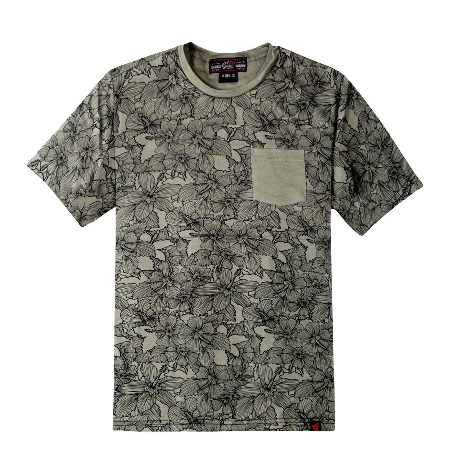 Beautiful Giant Men's Top Breathable Soft Casual T-Shirt Leaf Pattern Tees gallery