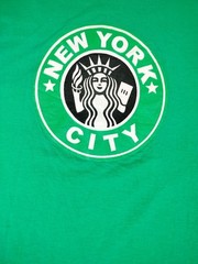 Starbucks T Shirt Men’s Small Multicolor New York Coffee Fruit Of The Loom Siren