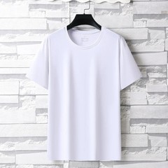 Summer New Ice Silk Men’s High Elastic Sports Casual T-shirt Cool Breathable Swe