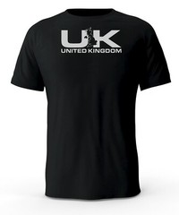 United Kingdom UK Reflective Logo Black T-Shirt