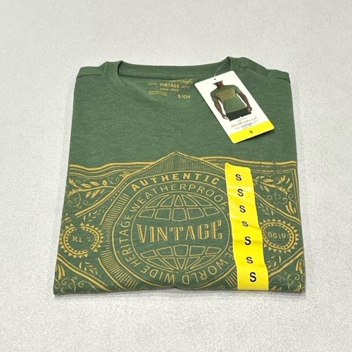Weatherproof Vintage Men’s Graphic Crew Neck Short Sleeve Tee, Green, Size S