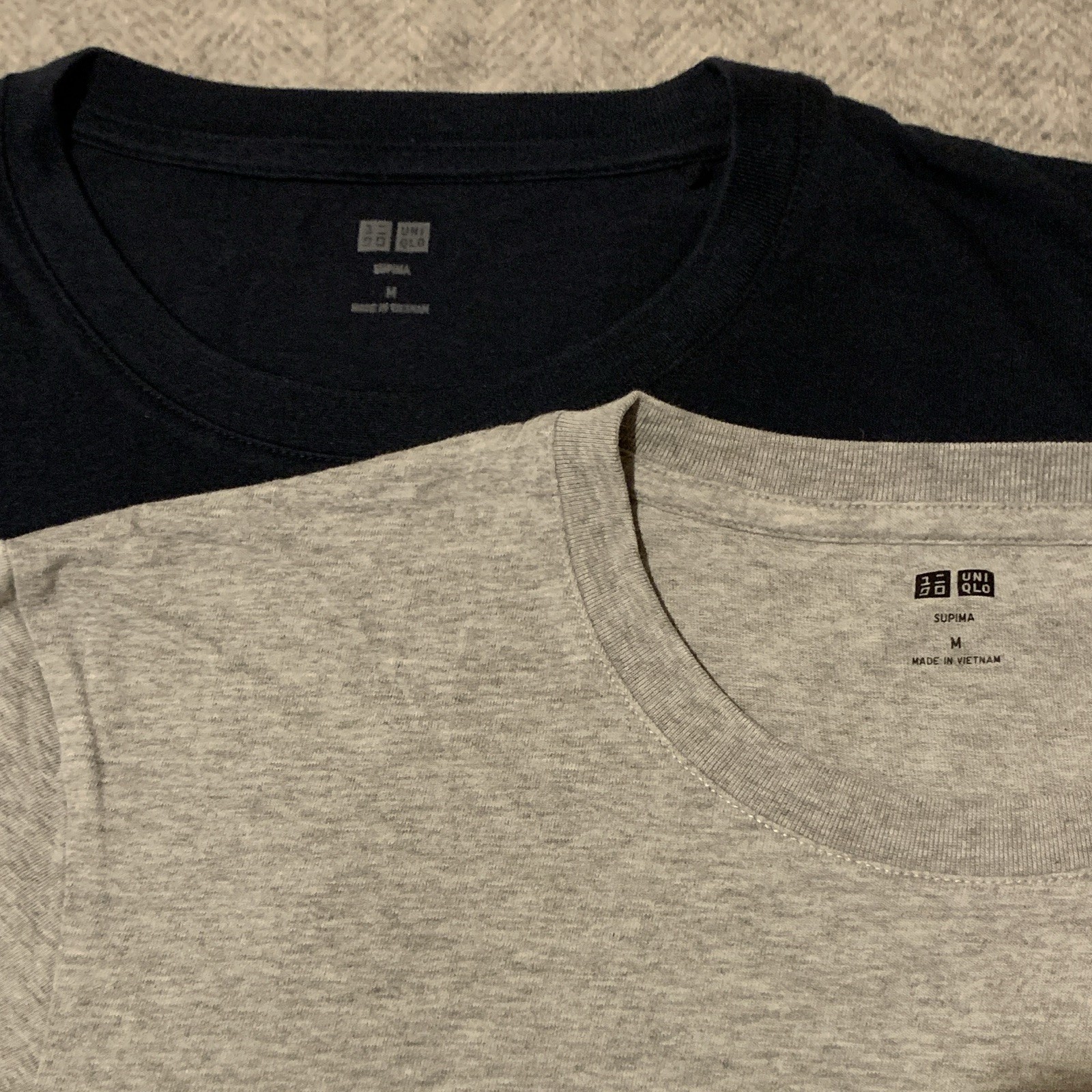 Uniqlo Supima Mens Cotton Crew Neck Short Sleeve T-Shirt Lot 2 M Blue Gray gallery