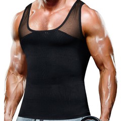 Mens Body Shaper Vest Chest Compression Shirt Abdomen Slim Tank Tops Undershirt