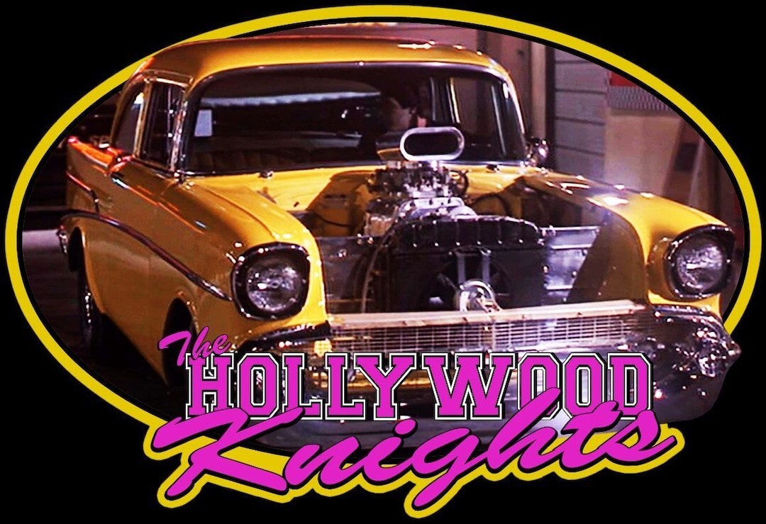 Hollywood Knights Classic 57 Chev Black 100% Cotton T-shirt
