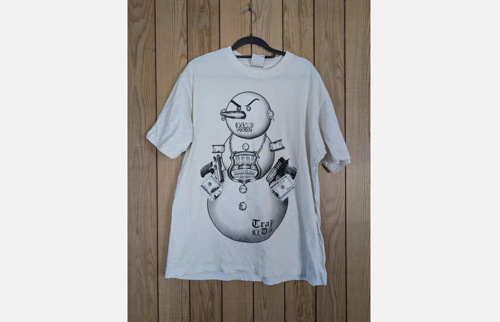 Young Jeezy Trap Or Die White Snowman Rap-T-shirt