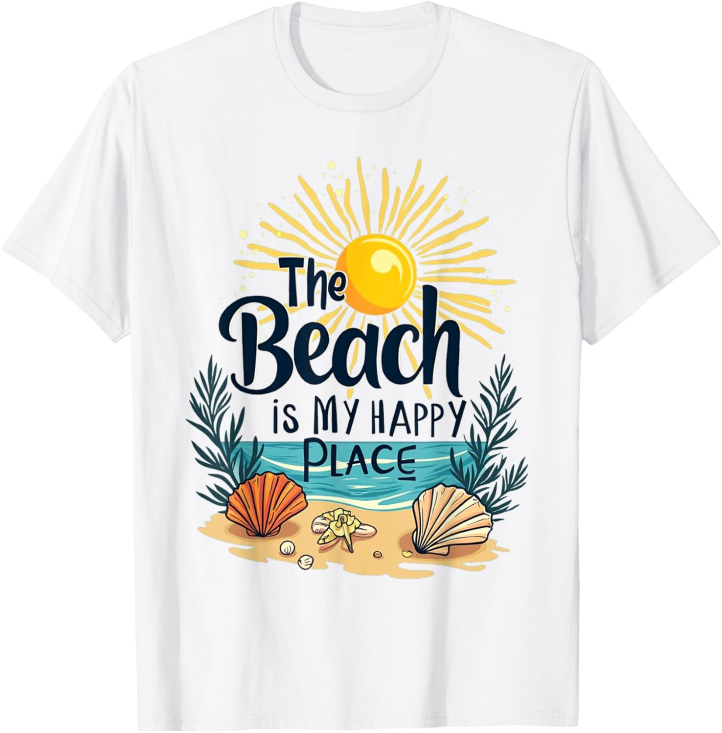 Beach Shirt Women The Beach is My Happy Place Casual Summer T-Shirt gallery