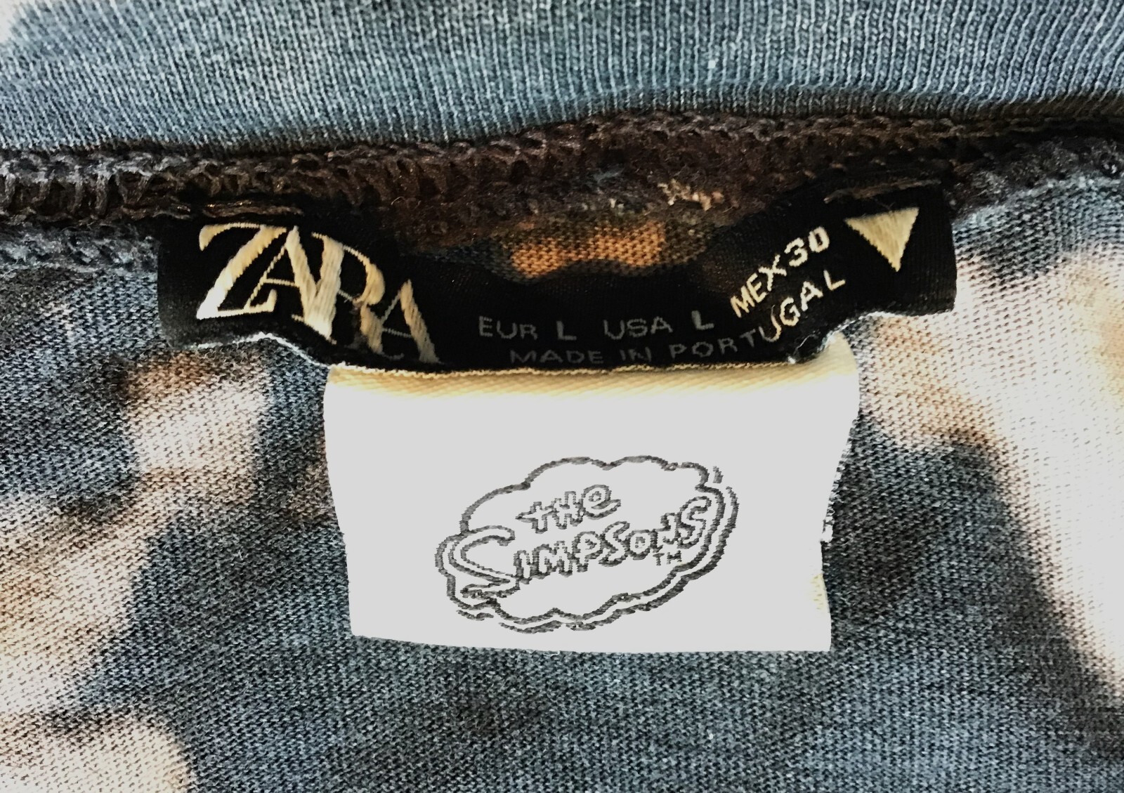 Zara Maggie Simpson Outline Tie Dye T-Shirt, Gray, Size Large gallery