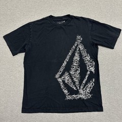 Volcom Basic Tee Scribble Stone Logo Graphic T-Shirt 2008 Skate Black Mens L