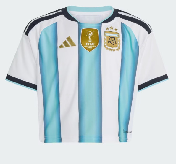 Adidas Argentina 26 Home Crop Jersey Women Shirt White Icey Blue KE5982 gallery