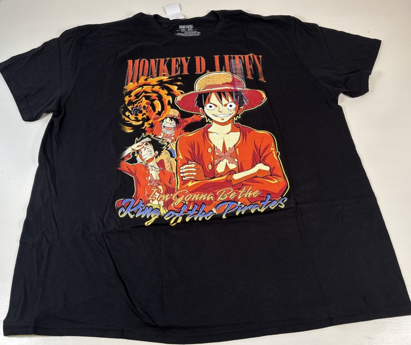One Piece Black Short Sleeves Monkey D Luffy T-Shirt Size XL gallery