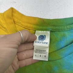 Colortone Shirt Mens Large Multicolor Tie Dye Graphic Tee Crewneck Cotton