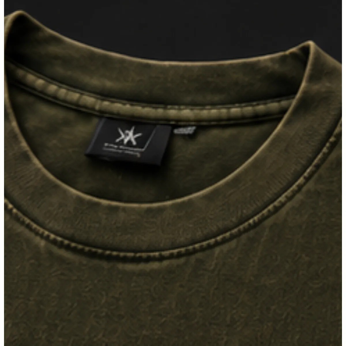 Nyxden Olive Green Abstract Graphic Oversized Shirt gallery